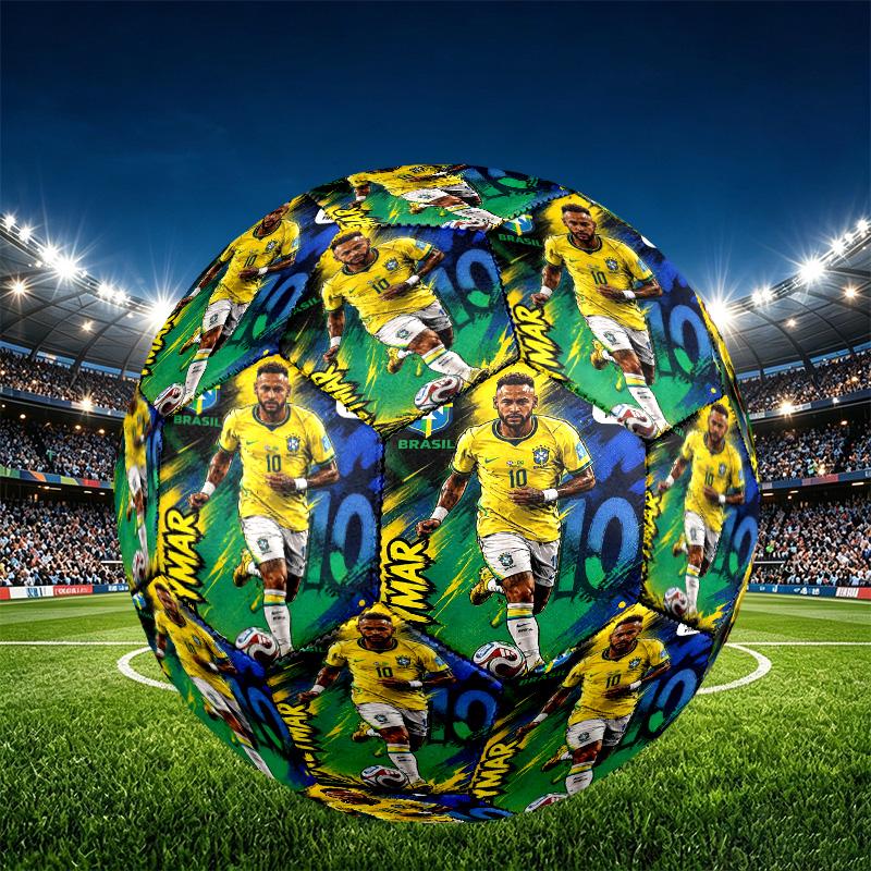 Мяч для футбола Neymar Jr, размер 5, с принтом, из износостойкого ПУ, для матчей, тренировок и ежедневной практики, подарок на день рождения для любителей футбола