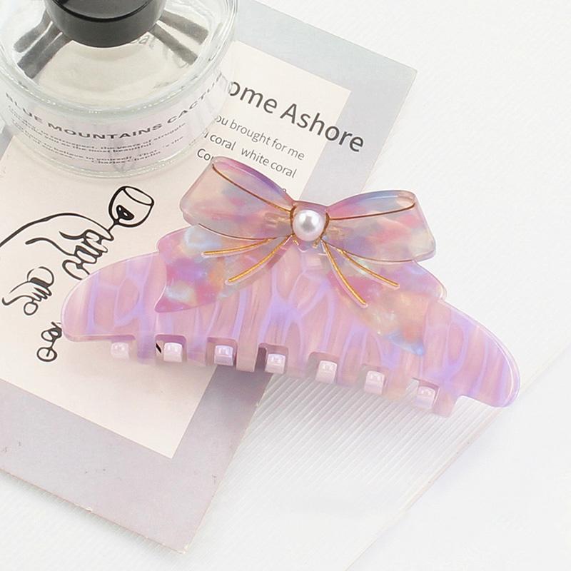 1pc Sweet Bow Clip, Vinegar Splicing Temperament Hair Clip, Large New Style Hair Clip, Hair Grab Headband, Shark Clip