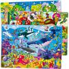 QUOKKA 300 Piece Puzzle for Kids Ages 8-10 - Set of 3 Floor Jigsaw Puzzles - Ages 10-12 Sea Creatures, Forests, Insects Learning Toys - Educational