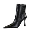 Vintage Short Boots Super High Heel Stiletto Pointed Winter Side Zipper Short Boots Women's Boots DS-7922-2