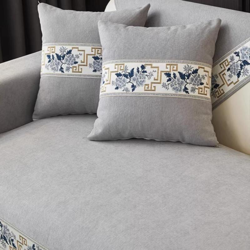 Толстые чехлы для диванов в китайском стиле, однотонные синельные противоскользящие подушки для дивана, диваны для гостиной, универсальное кресло, чехол, коврик для полотенец