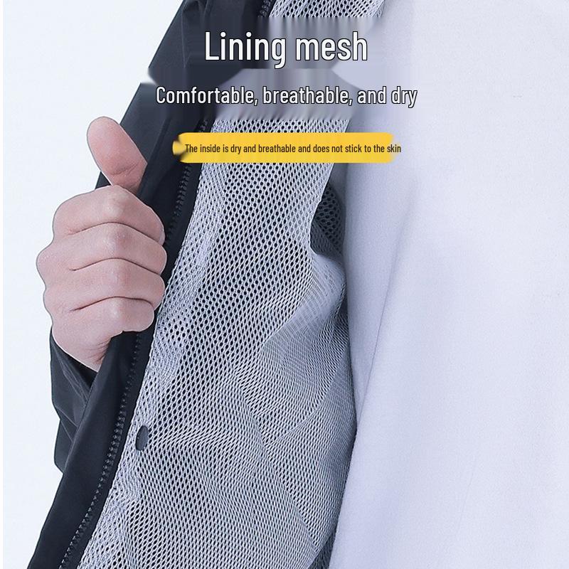 Мужской светоотражающий дождевик и брюки: Защита от сильного дождя для велоспорта/мотоспорта на открытом воздухе, раздельный стиль.