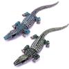 Rhinestone Crocodile Brooch Vintage Animal Pins Jewelry Ladies Party Accessories