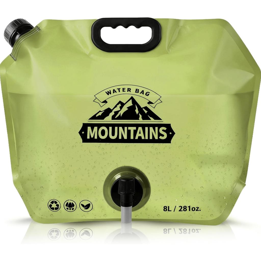 8L BPA-Free Portable Folding Water Storage Bag with Faucet for Camping Hiking