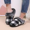 Faux Fur Thicken Plush Winter Slippers Women Closed Toe Non-Slip Warm Cotton Slides Woman Light Flat Heel Fur Slippers Female