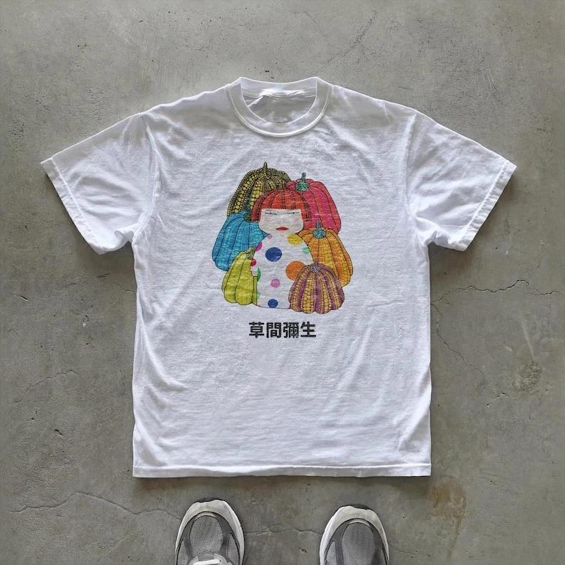 Yayoi Kusama Pumpkin T-Shirt | Japanese Art Graphic Tee | Polka Dot Unisex Stree