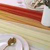 Reusable Chiffon Table Runner Solid Color Wedding Table Runner  Dinning Table