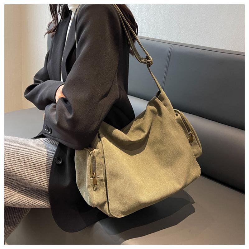 Моющаяся парусиновая сумка почтальона, винтажная мотоциклетная сумка через плечо, большая вместительная студенческая сумка на плечо, тканевая сумка