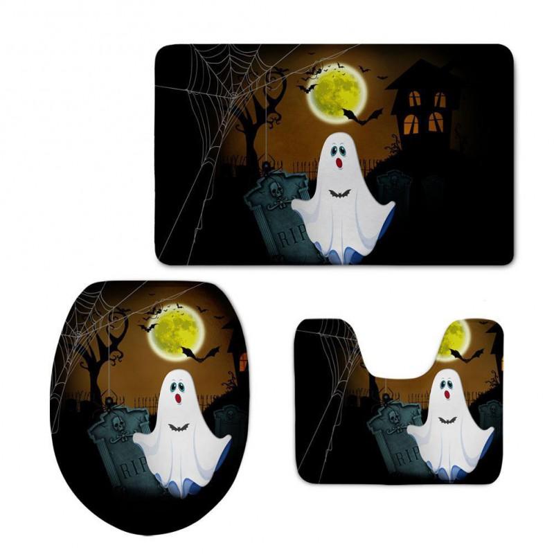 Halloween Toilet Seat Cover Set 3pcs Funny Novelty Bathroom Accessory Winter