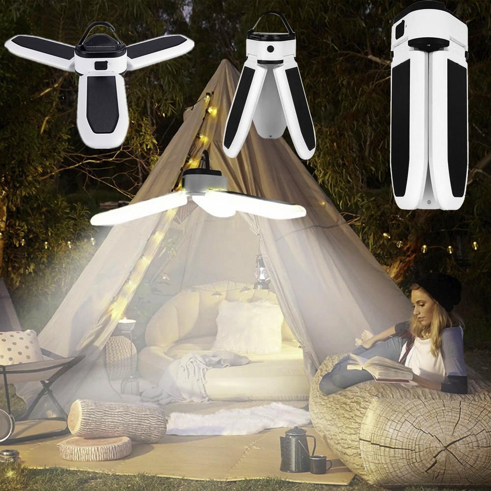 Solar Camping Lantern Portable Led Flashilight Light Camping Light Rechargeable Workshop Lamp Powerful Emergency Camp Bulb