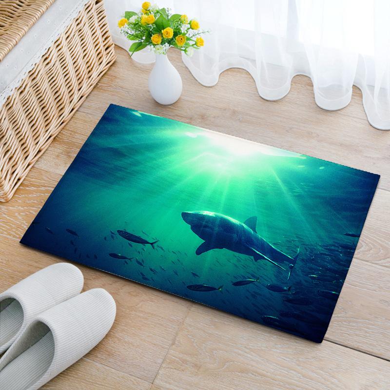 3D Коврик для пола с морской рябью для пляжа, нескользящий, для ванной, кухни, прихожей, из диатомита, декоративный коврик для ног для семьи