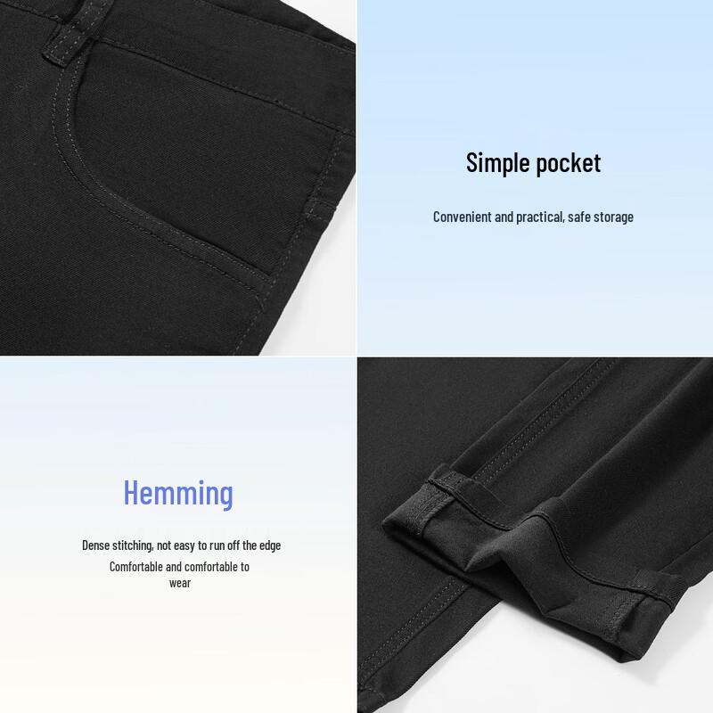 Мужские черные прямые джинсы MONTAGUT из мягкой эластичной ткани Tencel