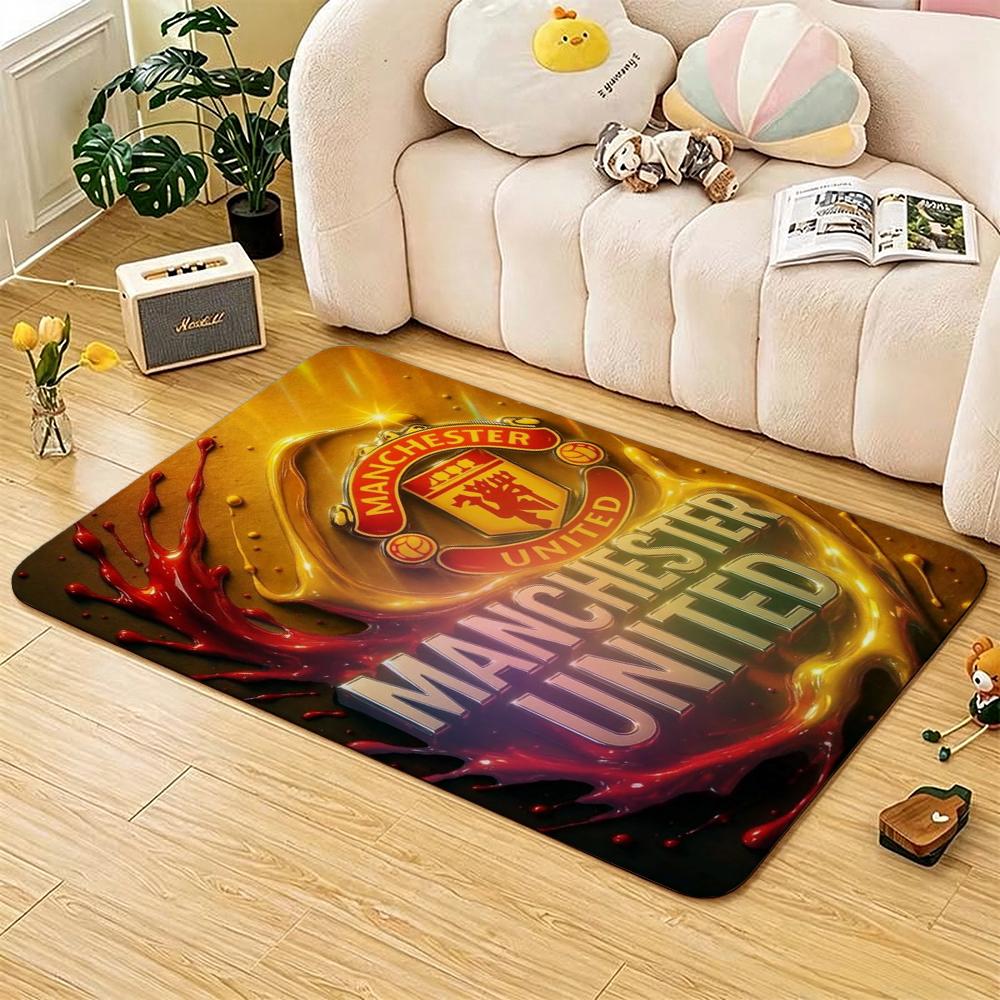 Manchester living room sofa Logo Rug Plush Rug Large Area Rug Nursery Mat Water Absorbent