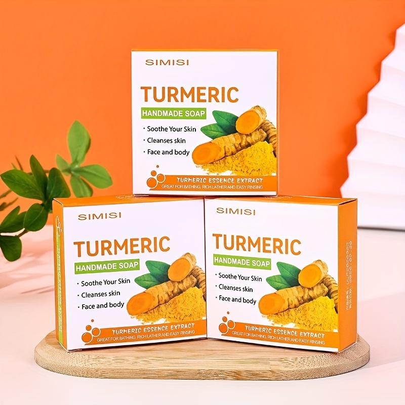 Натуральное мыло с эфирным маслом куркумы и имбиря, увлажняющее очищающее мыло ручной работы для всех типов кожи, 80 г