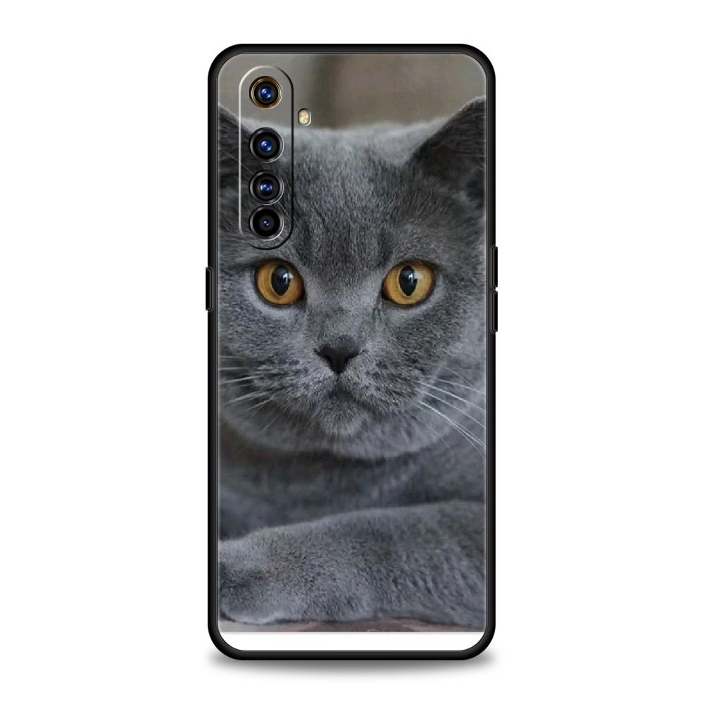 Phone Case For Realme 12 11 10 9 8 5G 7 6 GT5 GT3 GT2 Pro Plus C21 C11 C25 C35 GT Neo 2 3 3T 5 Cover British Shorthair Cat