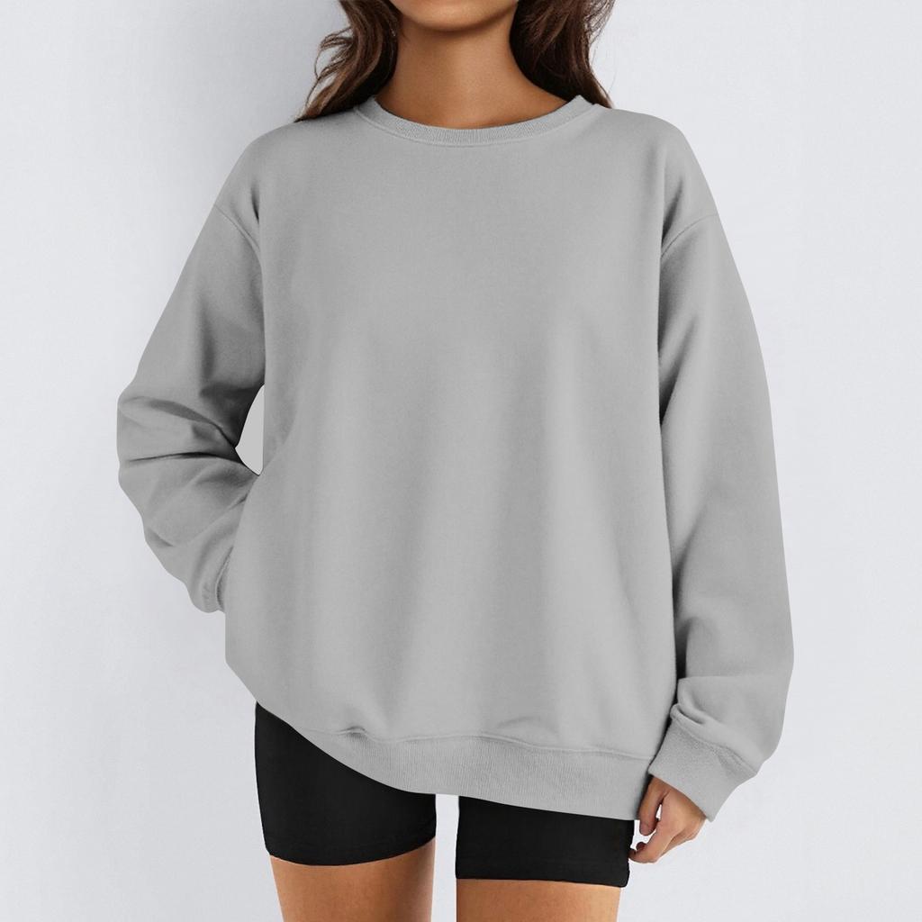 Женские зимние топы, женская толстовка с длинным рукавом, повседневная, с круглым вырезом, свободный крой, флисовые топы Pollover