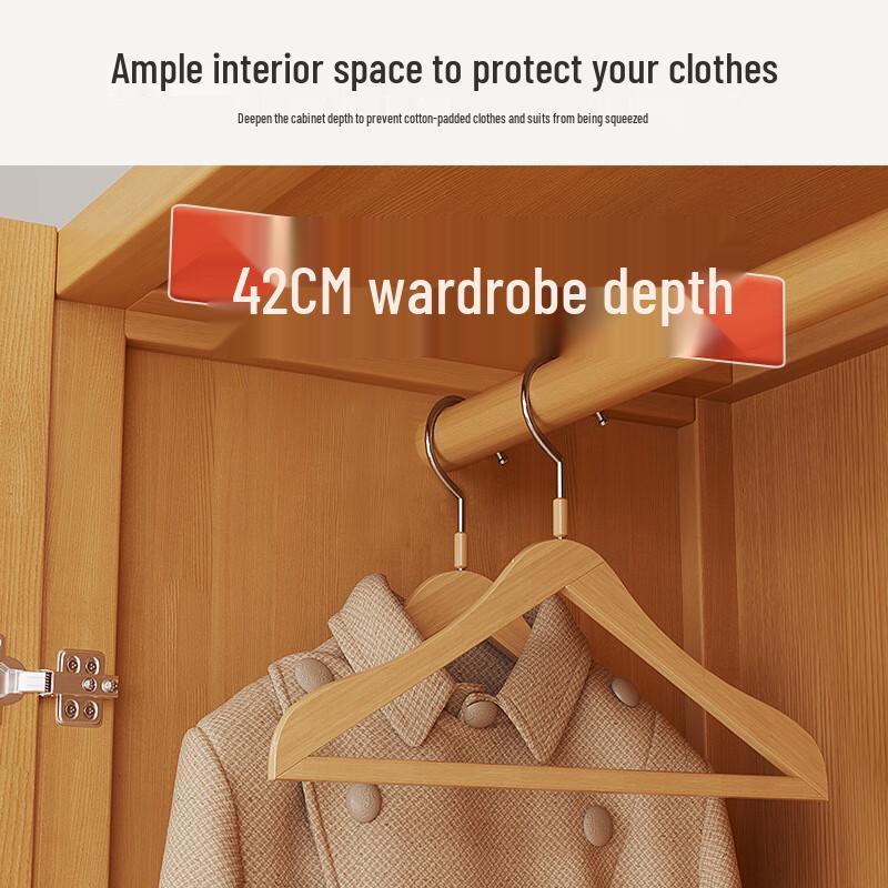 Miling Modern Bamboo Wardrobe with 4 Doors and Trouser Rack