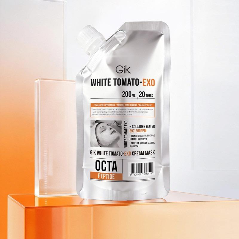 GIK White Tomato-Exo Cream Mask Radiance & Hydrating 200ml Daily Facial Pack K-Beauty