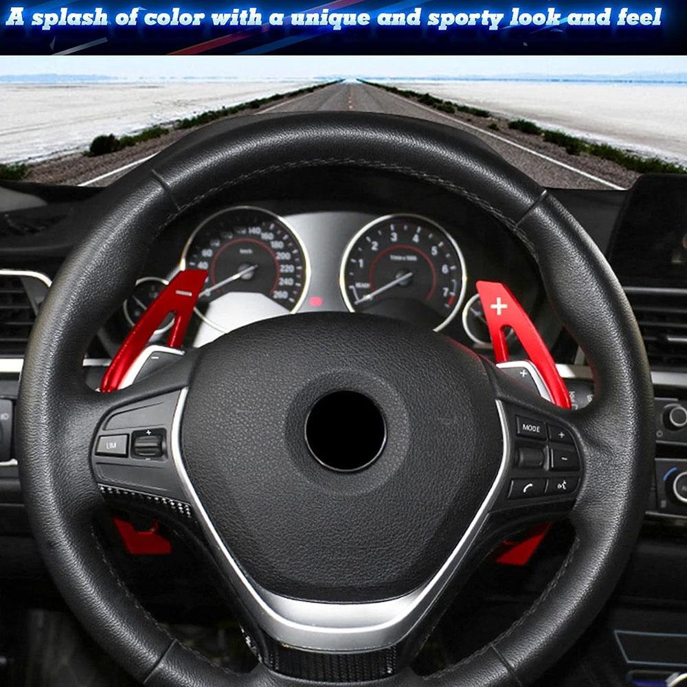 Красные алюминиевые накладки-удлинители подрулевых лепестков для BMW