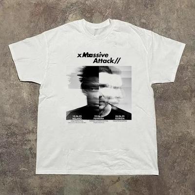 Футболка Massive Attack Band Летний Тур 2025 БЕЛАЯ Короткий рукав S-5XL Унисекс Футболка
