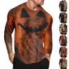 Halloween Print Raglan Sleeve Men's Long Sleeve Top