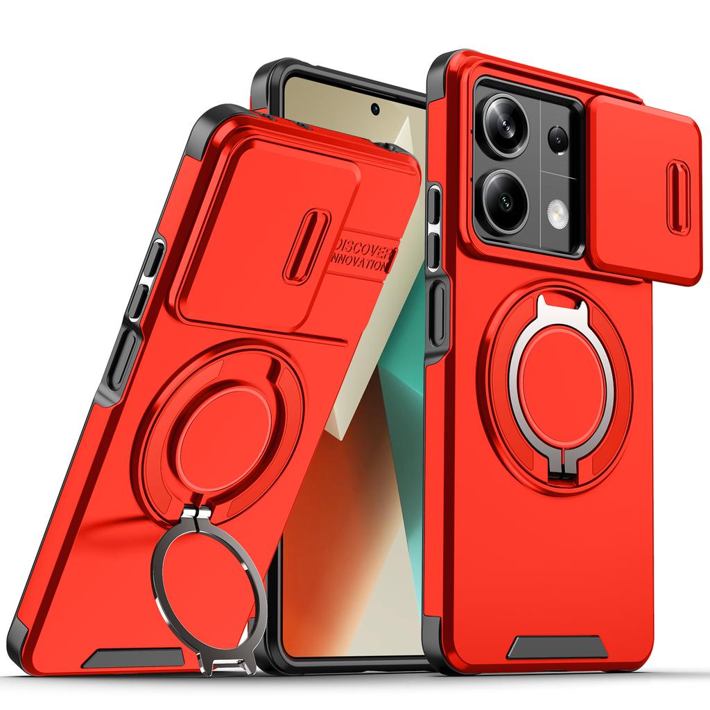 Чехол для Redmi 13 Чехол-крышка для Redmi 13 5G Чехол-броня для Redmi 13 Pro 4G Новый Чехол-броня со шторкой для защиты камеры с магнитным кольцом-держателем