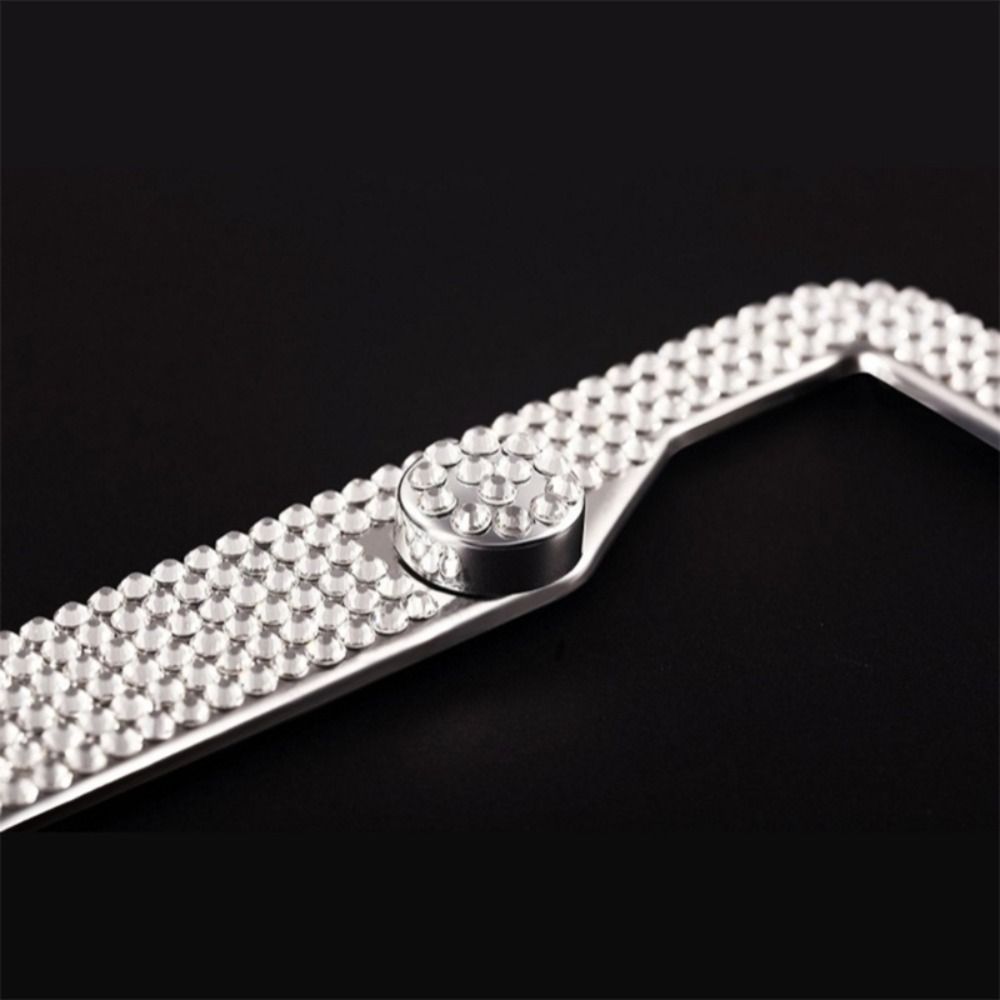 Блинг США. правила Автомобильный наружный декор Стразы Рамка номерного знака из нержавеющей стали Рамка автомобиля