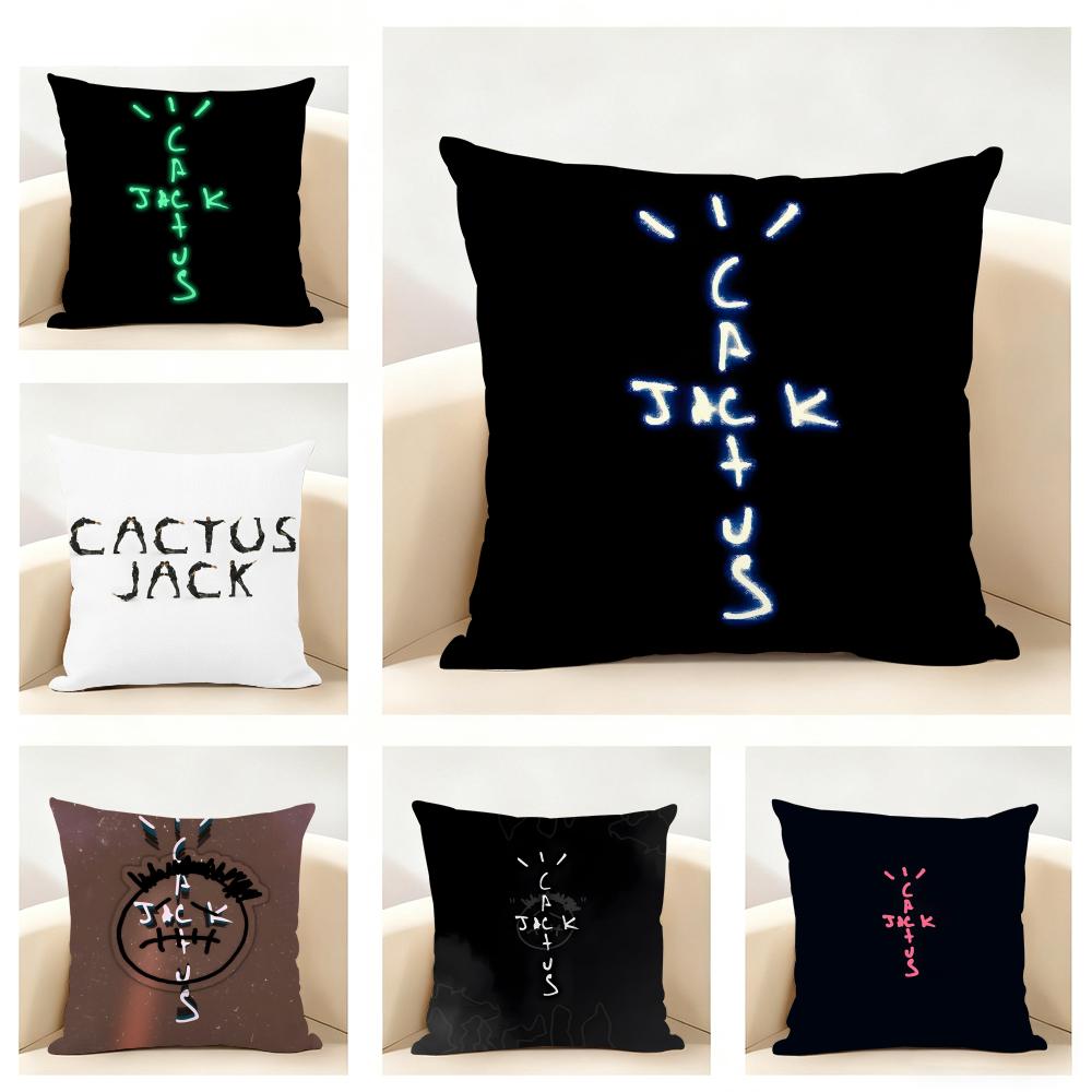 Cool Music Brand CCactus JJackS Cushion Cover Linen Pillowcase Soft for Sofa Bed Home Room Decor