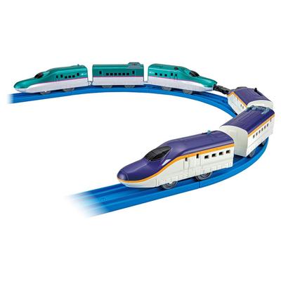 TAKARA TOMY Plarail Серия Синкансэн E8 и Серия Синкансэн E5 Набор для соединения Gachatto, Игрушка-поезд, Возраст от 3 лет
