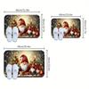 1pc Christmas‑Gnome‑Tree Print Welcome Doormat, Washable Indoor Floor Mat for Bathroom, Living Room, Bedroom, Kitchen, Office