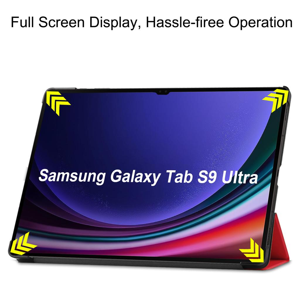 For Samsung Galaxy Tab S10 S9 S8 Ultra High Quality PU Leather Kickstand Tablets Cases Cover with Folding Stand and Auto Sleep