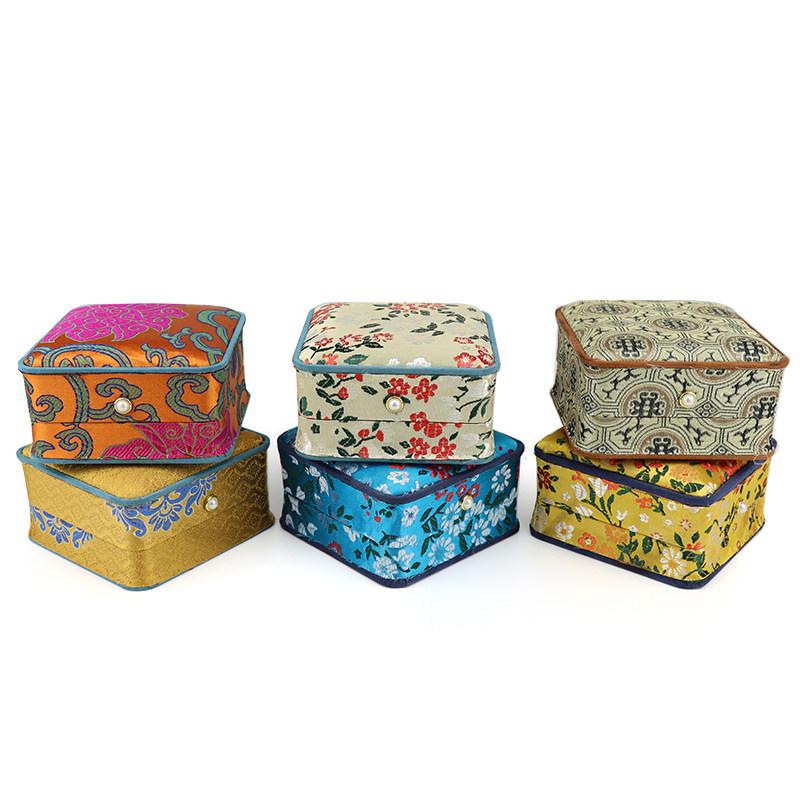 New Embroidered Bracelet Jadeite Bracelet Complex Classical Elegant Chinese Style Jewelry Storage Jewelry Box Multiple Colors