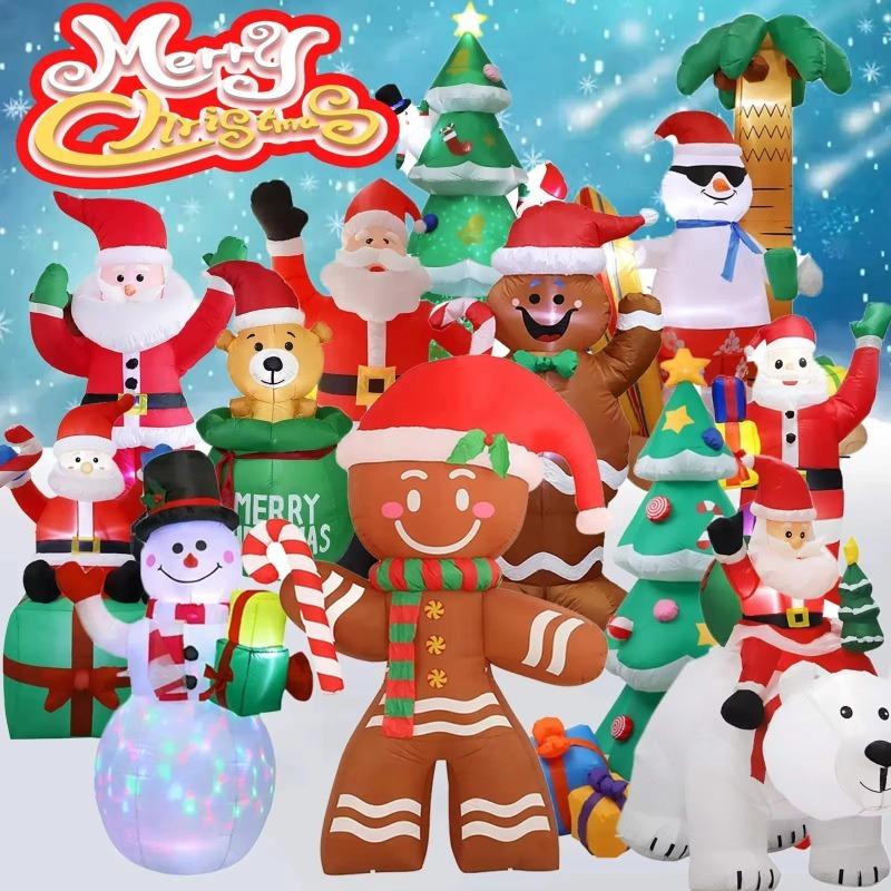 Christmas Decorations Inflatable Model Built-in LED Lights Inflated Toys Ornament Xmas Party New Year Garden Yard Outdoor Decor
