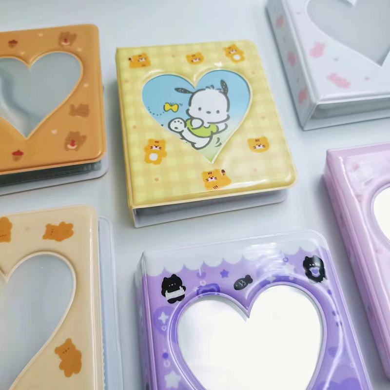 36 карточек Kpop Card Binder Name Card Book Photocard Holder Cute Bear Photo Albom 3-дюймовый Love Heart Hollow Picture Storage Case