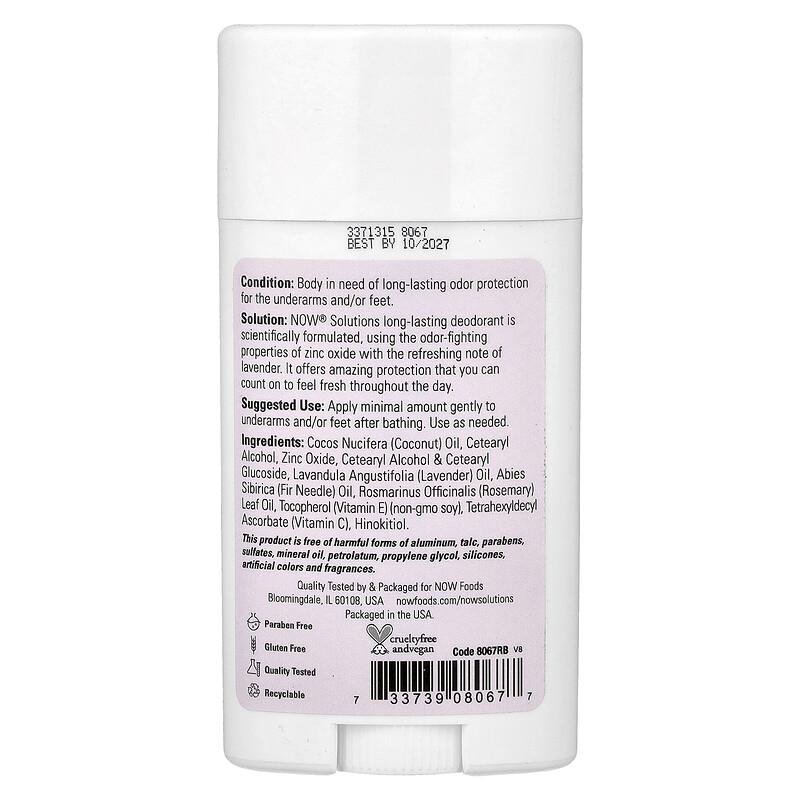 Solutions, Long-Lasting Deodorant, Lavender, 2.2 oz (62 g)