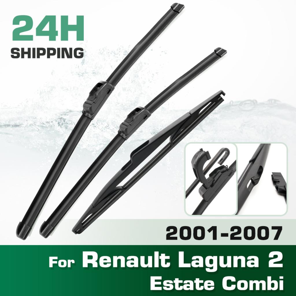 For Renault Laguna 2 Estate Combi 2001-2007 2002 Wiper Front&Rear Wiper Blades Windshield Windscreen Window Brushes 24"+20"+14