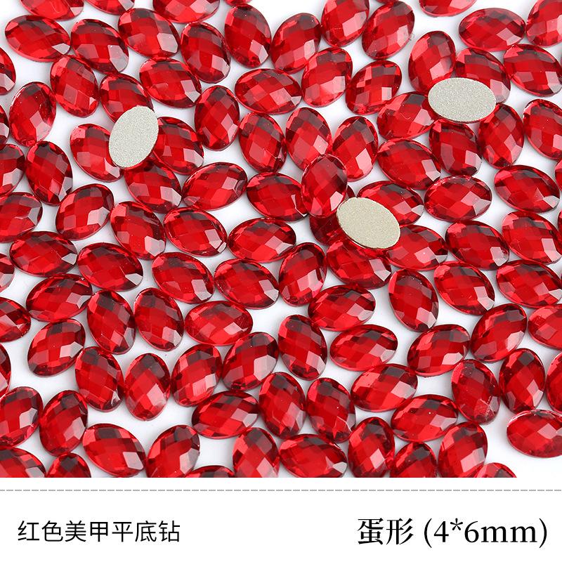 Red Nail Art Jewelry Drill Flat Bottom Special-Shaped Drill Water Drop Horse Eye New Year'S Red Nail Glass Sticker Drill