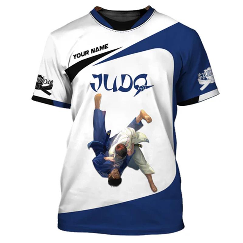 Judo Fans 3D Print Funny T-shirt For Men Fitness Train Loose Round Neck T Shirts Japanese Jiu-Jitsu Fashion Trend  Custom Tee