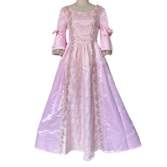 Женское платье для выступлений на сцене в стиле ретро-королевского королевского стиля с кружевным бантом и рукавом-колоколом в стиле пэчворк на Хэллоуин