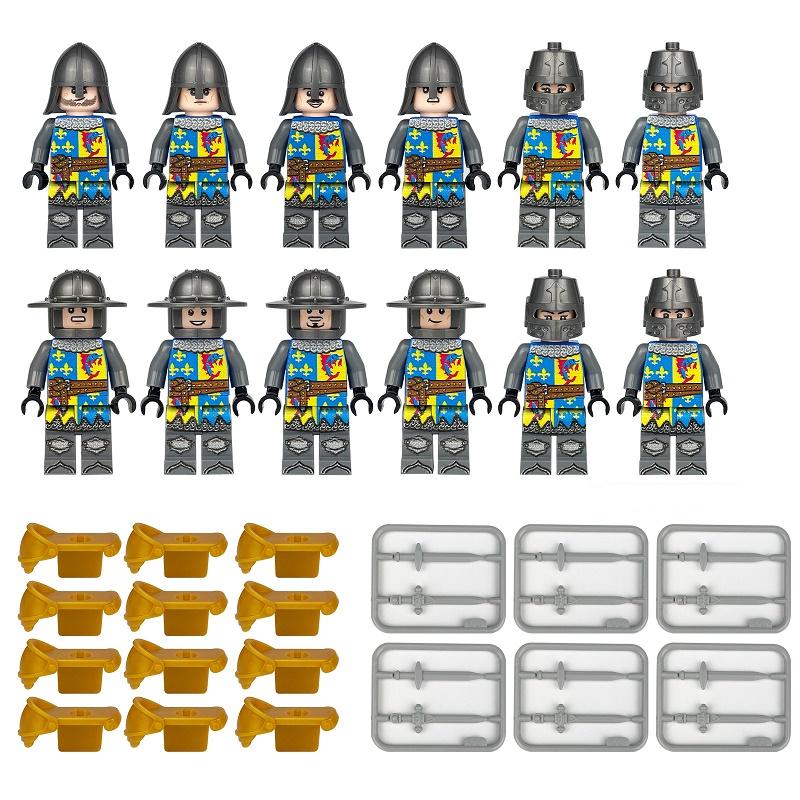 Medieval Knight Roman Soldier Castle Minifigure Building Block City Figure Parts MOC Bricks Model Kits Education Toys