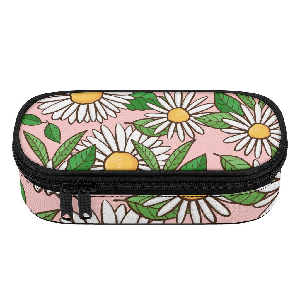Stationery Pencil Case Practical 300D Polyester Zipper Closure with Main Pocket Mesh Layer and Removable Pen Divider for Students