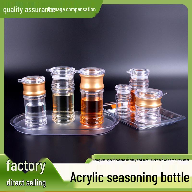 Прозрачная двухслойная бутылка для приправ пищевого качества с крышкой для соевого соуса и уксуса