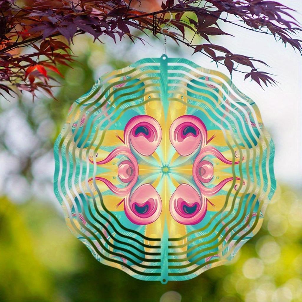 Вращающийся на 360 градусов крючок 10 дюймов вращающийся металлический колокольчик яркий разноцветный декор для улицы для сада балкона все сезоны подарок