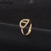 Минималистское кольцо с цирконием CD, модное, с полым носом свиньи, регулируемое, позолоченное 18 карат, ювелирные изделия для женщин, пары, подарки на Новый год