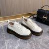 Женские кожаные туфли на платформе осень 2025 года: Толстая подошва в британском стиле, мягкий повседневный дизайн с круглым носком