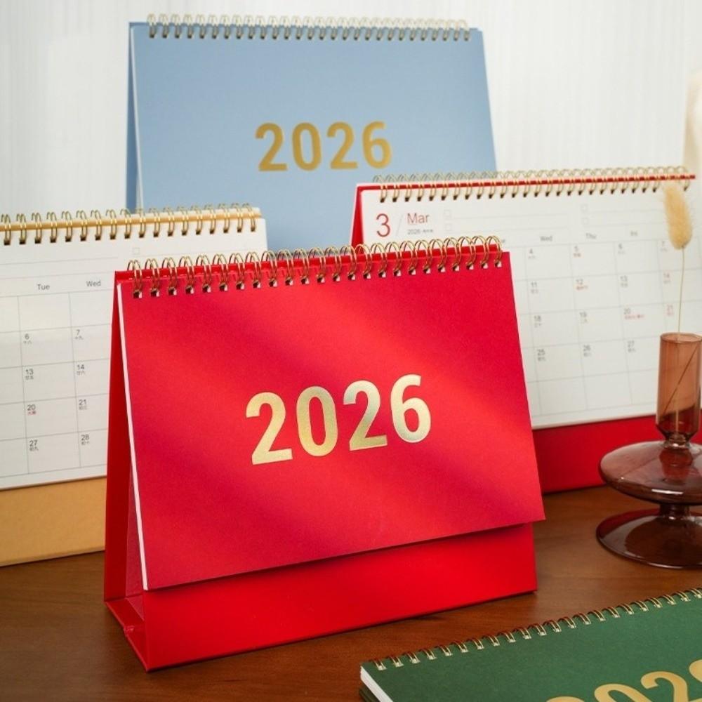 Stable Base 2026 Desktop Calendar Premium Paper Daily Planner Standing Flip Calendar Home Decor