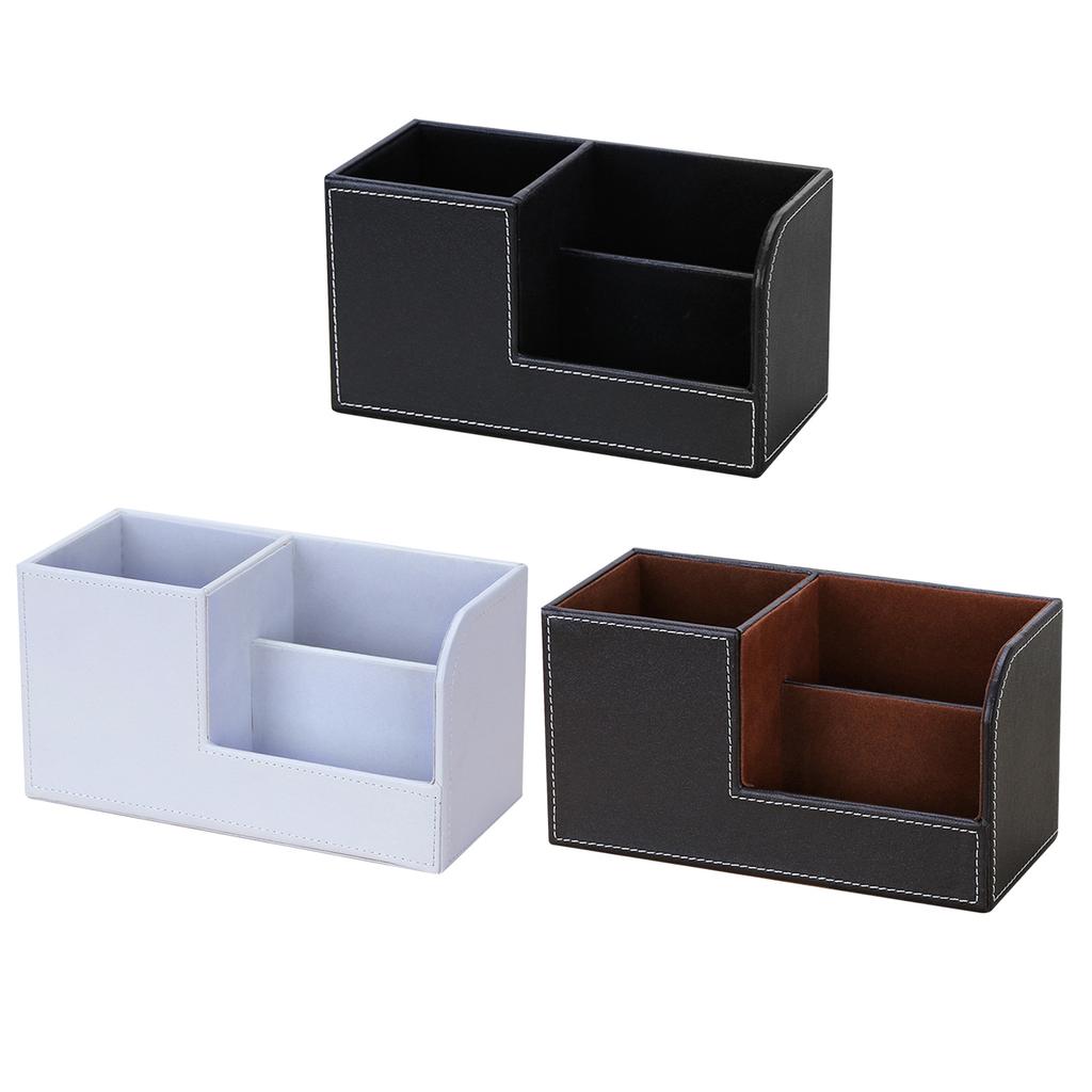 Высококачественный настольный органайзер из искусственной кожи, держатель для карандашей и ручек, ящик для хранения с 3 отделениями для домашнего офиса, школьные принадлежности