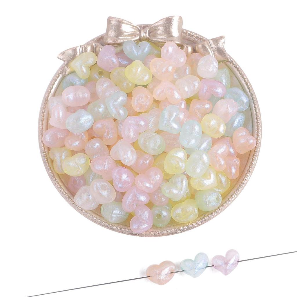 35-50 шт./пакет, 11 мм, пластиковые акриловые бусины в виде звезды и сердца для ожерелья, браслета, бусины для изготовления ювелирных изделий своими руками