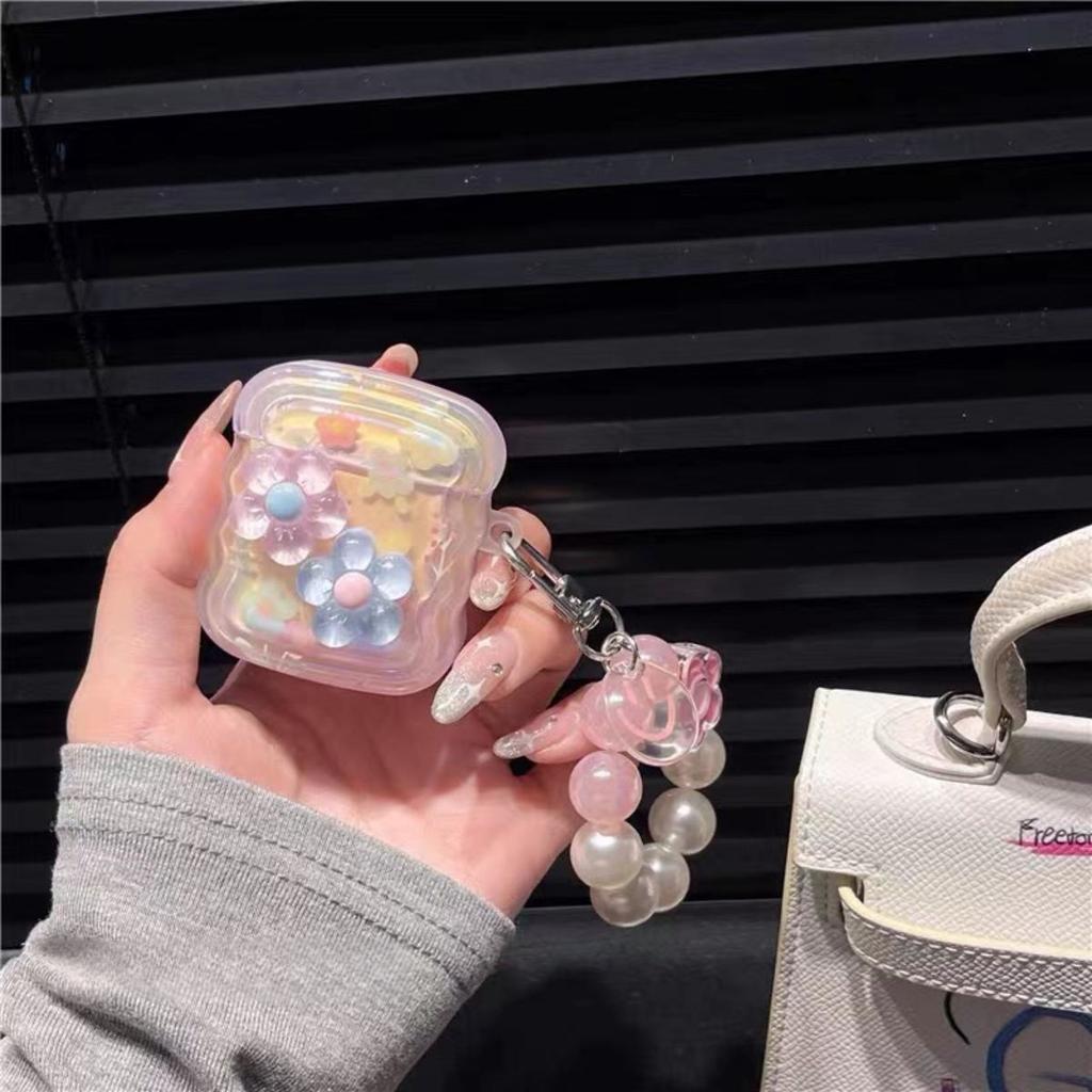 Роскошный корейский градиентный чехол для наушников Diy Star для AirPods 1 2 3 милый чехол с цветной цепочкой из бусин для AirPods Pro 2