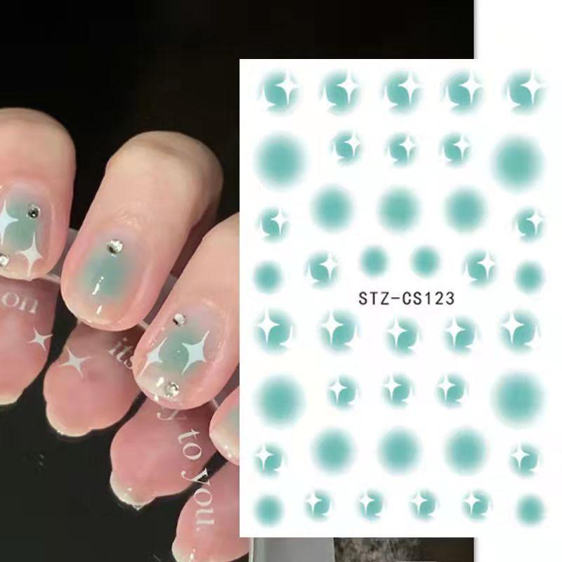 Летние цветочные и лиственные наклейки-водные слайдеры для дизайна ногтей в зеленом цвете